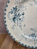 Lot de 2 assiettes plates anciennes Terre de Fer – Hippolyte Boulenger & Cie – modèle Roscoff