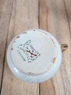 Tasse et soucoupe anciennes Terre de Fer Lunéville Kg – Modèle Clairette – Polychrome