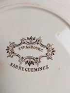 Lot de 6 assiettes creuses Sarreguemines – modèle Strasbourg – décor floral peint à la main