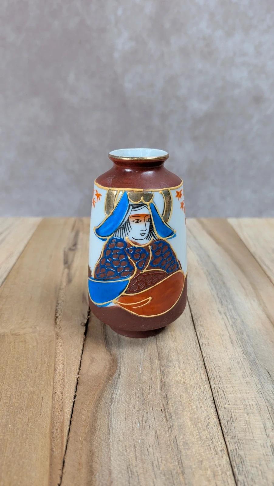 Vase miniature asiatique – décor samouraï