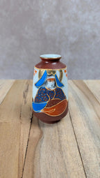 Vase miniature asiatique – décor samouraï