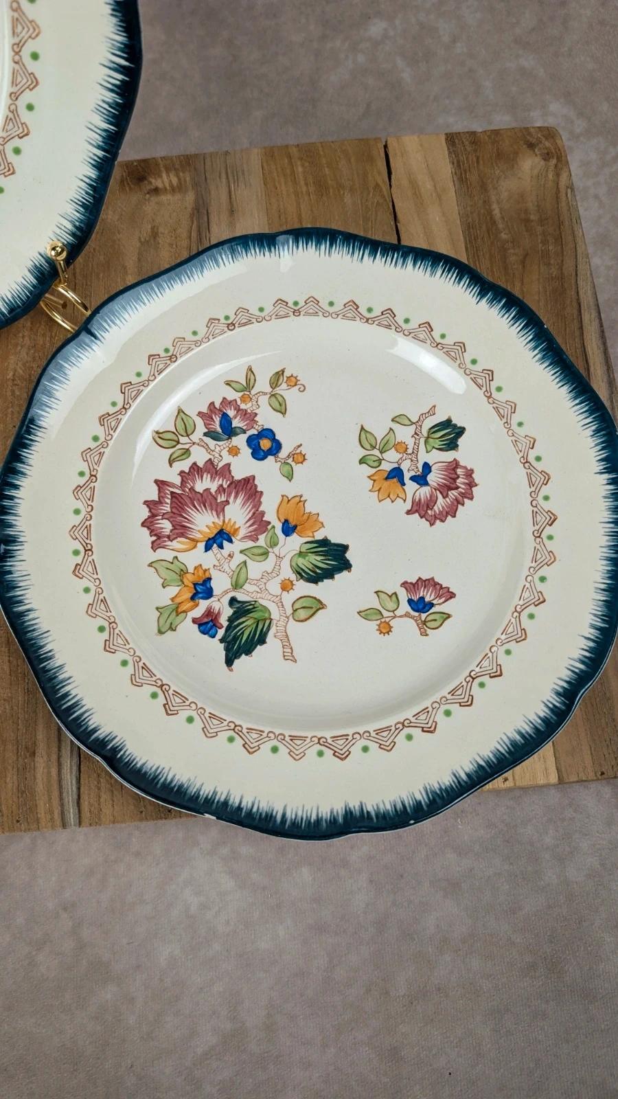 Lot de 2 assiettes anciennes Longwy « Shanghai »