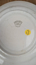 Lot de 2 assiettes anciennes Kg Lunéville modèle « Œillet »