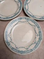 Lot de 5 assiettes à dessert anciennes en terre de fer Moulin des Loups Hamage, modèle Provence