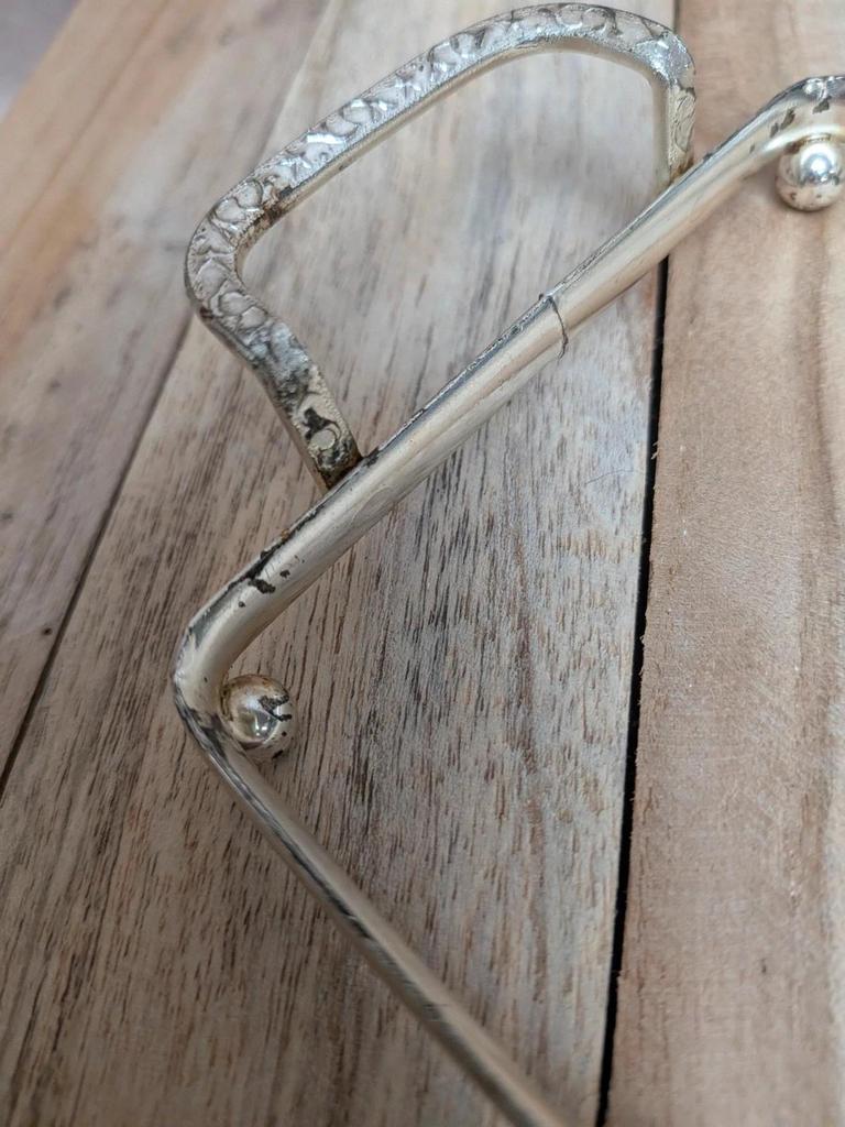 Beurrier vintage verre et métal argenté