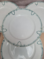Lot de 4 assiettes anciennes Terre de fer Saint-amand décor vert 🌿