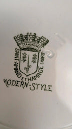 Lot de 4 assiettes plates anciennes Saint-amand – Terre de fer – Modern Style
