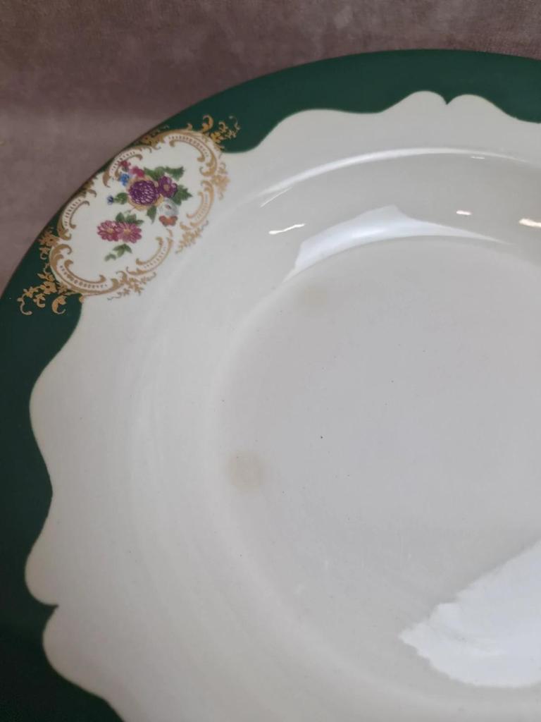 7 assiettes creuses Digoin Sarreguemines Champagne – Porcelaine opaque – Terre de fer vintage