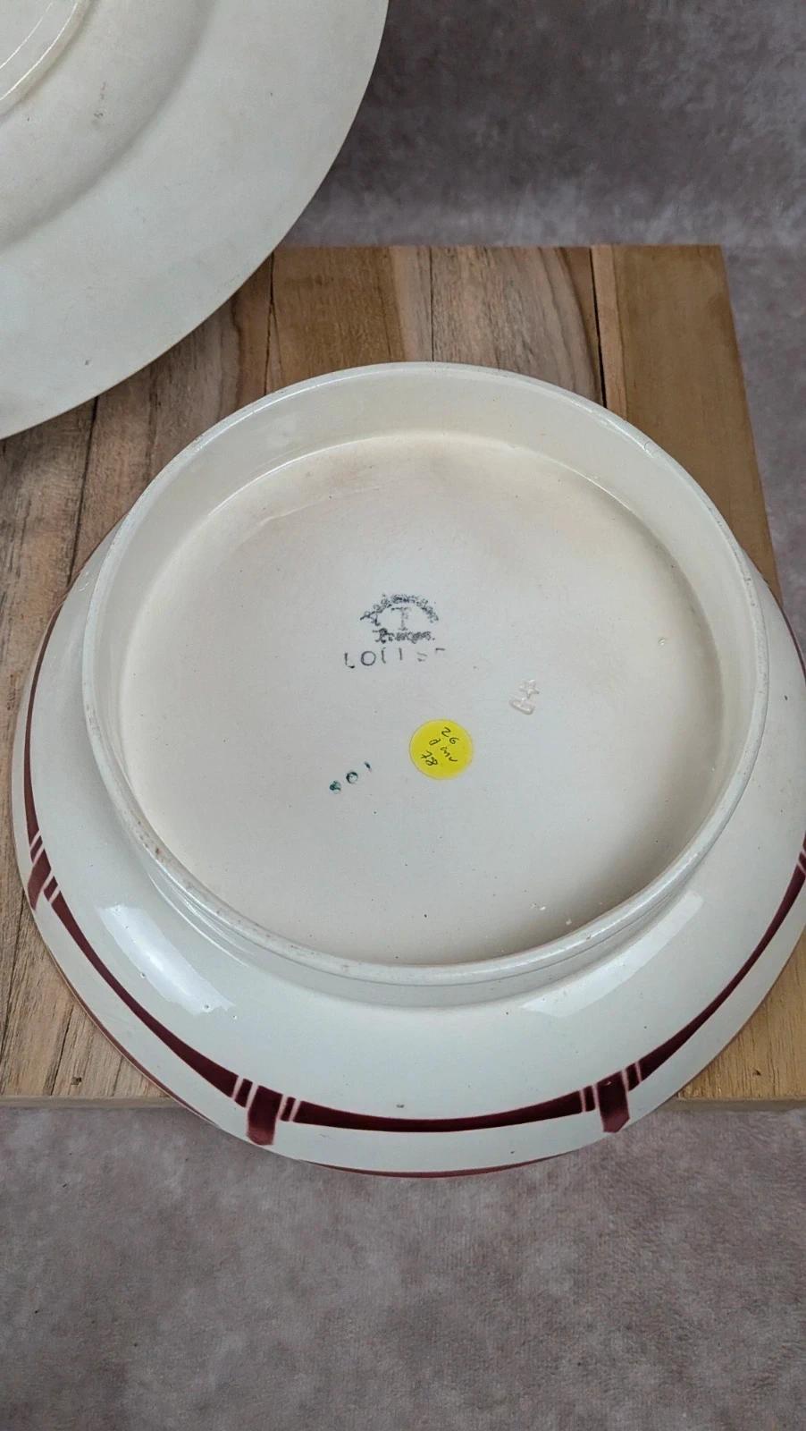 Lot de 2 plats anciens Badonviller – Modèle Louise