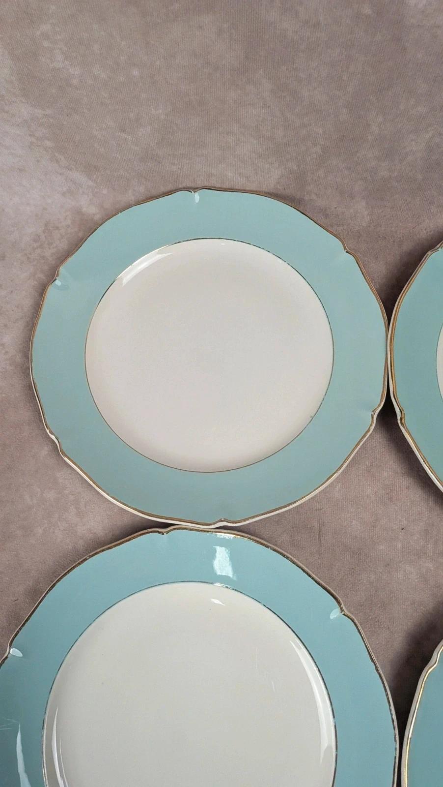 Lot de 5 assiettes plates anciennes Seranord Saint-amand – Modèle Chambord