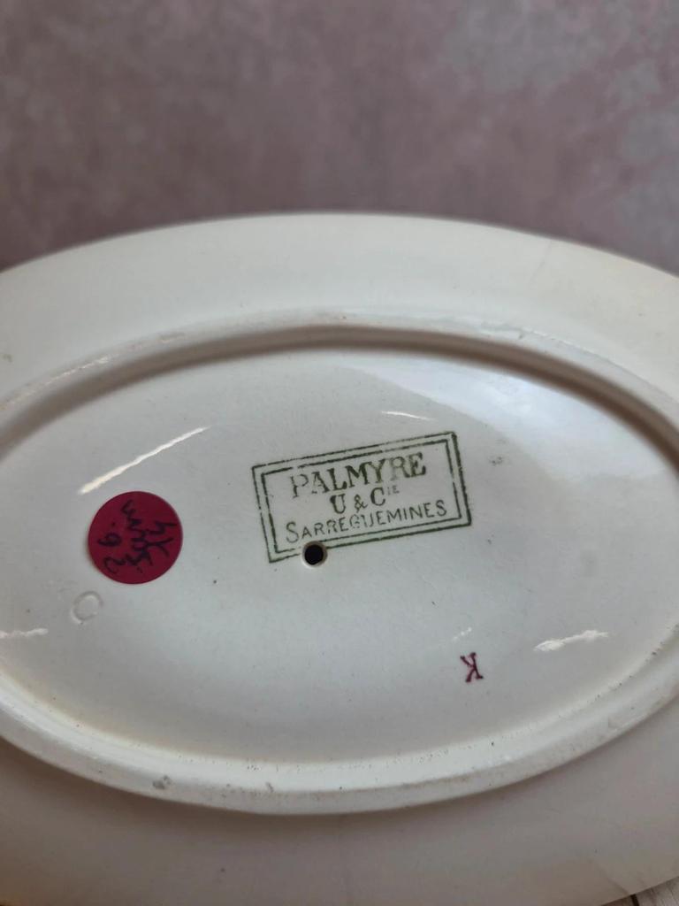 Saucière ancienne terre de fer, Sarreguemines modèle Palmyre