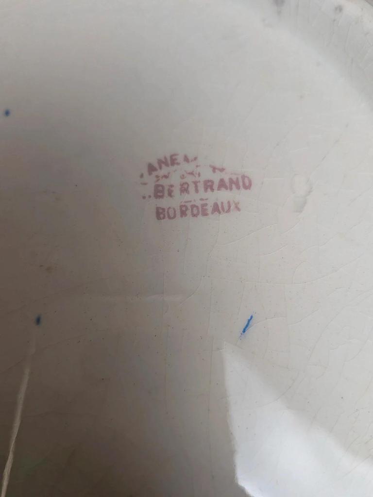 Ensemble de toilette ancien Anémone L. Bertrand Bordeaux terre de fer