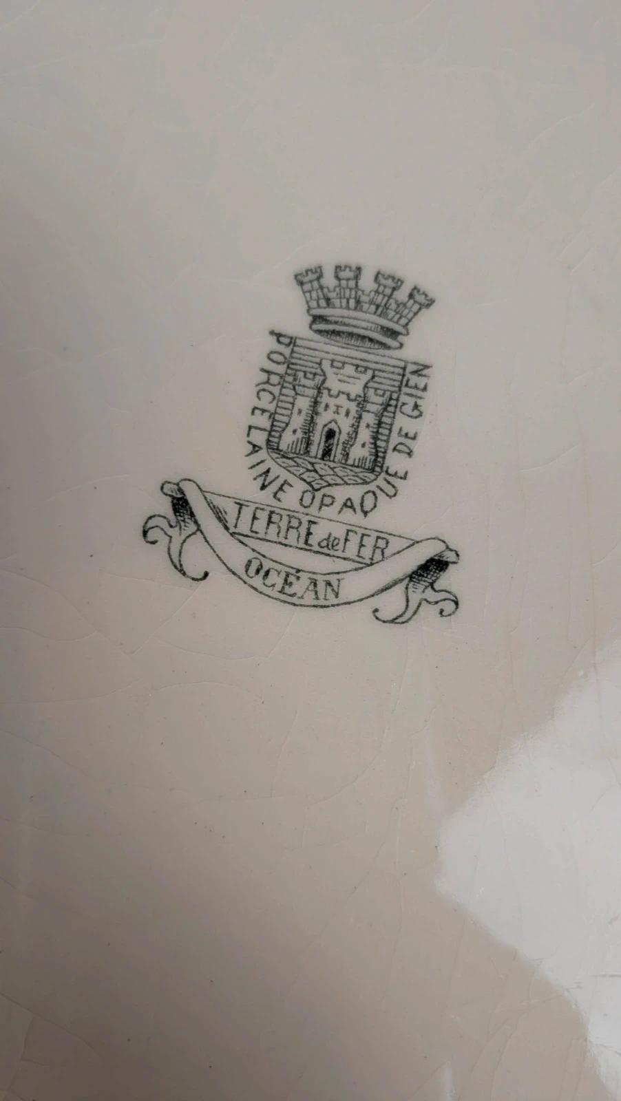 Grand plat ancien Gien – modèle Océan