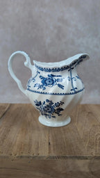 Petit pot verseur ancien anglais en faïence bleue – Made in England