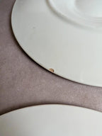 Service 12 assiettes + plat à huîtres Longchamp barbotine coquille