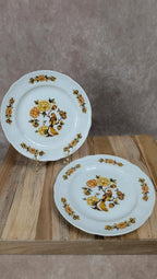 Lot de 2 assiettes à dessert Bavaria décor oiseaux & fleurs