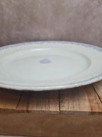Grand plat rond ancien Jules Vieillard Bordeaux – décor mauve – faïence ancienne 💜