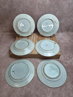 Lot de 6 assiettes à dessert en barbotine Saint-amand-les-eaux – Décors fruits