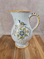 Grand pichet / carafe en faïence – décor Moustiers – fait main Yf