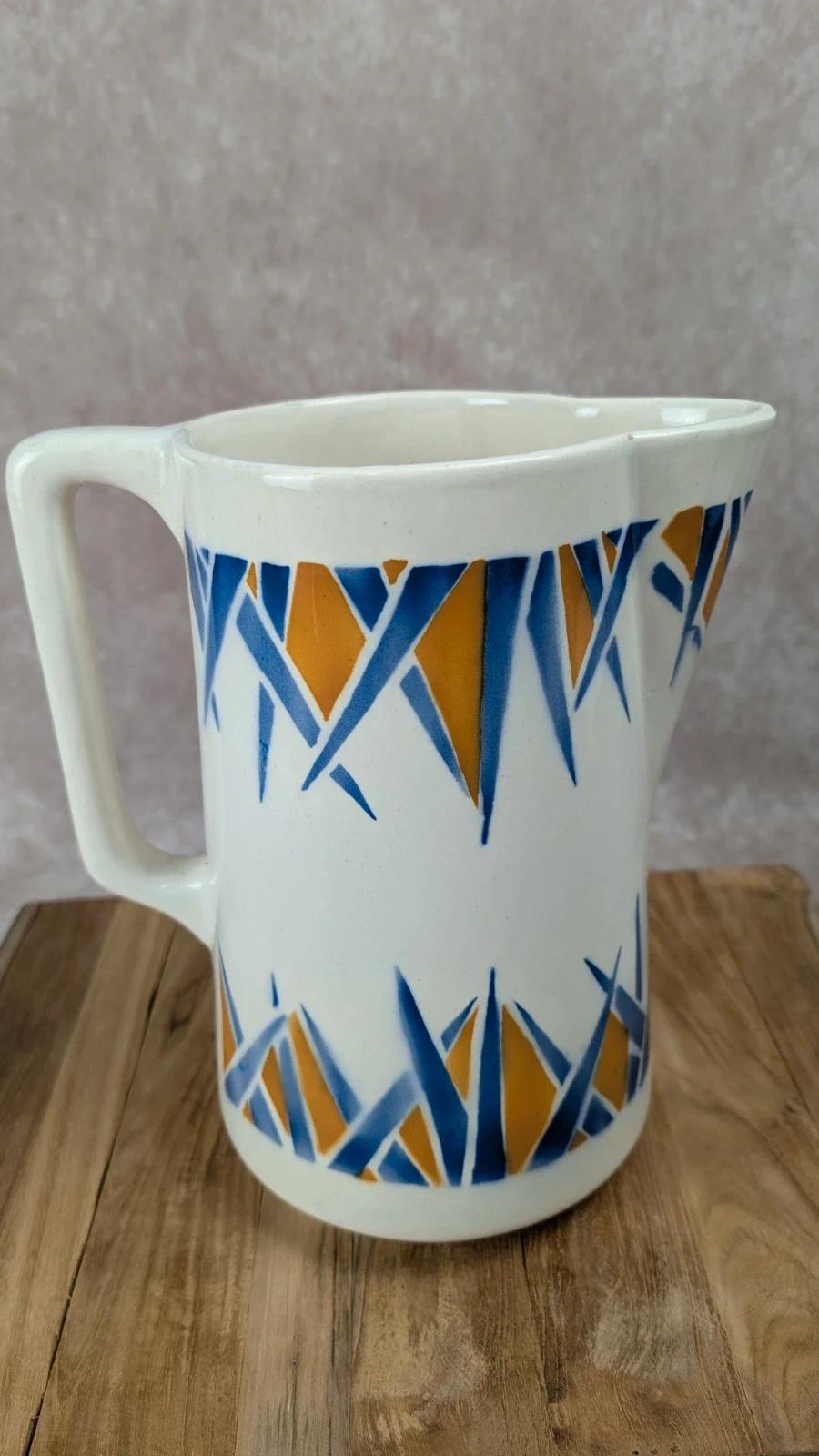 Grand pichet de toilette vintage Faïencerie Nouvelle Givors