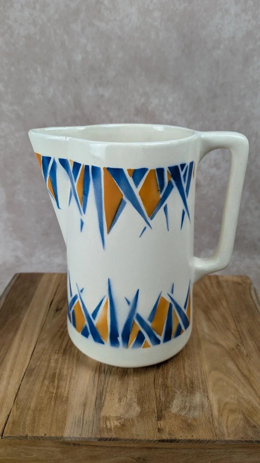 Grand pichet de toilette vintage Faïencerie Nouvelle Givors