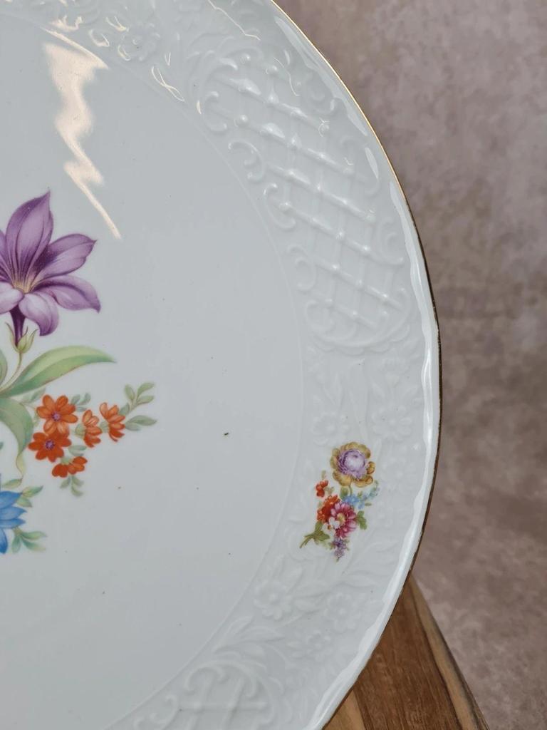 Grand plat à gâteau en porcelaine fine Schumann Germany 🇩🇪