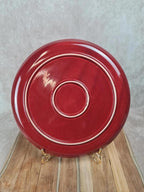 Grand plat à gâteau rouge ancien – motif quadrillé – attribué à Saint - clément 🍒