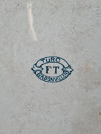 Grand plat ancien Badonvilliers décor Turc bleu vert 🌿