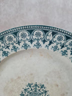 Grand plat ancien Badonvilliers décor Turc bleu vert 🌿