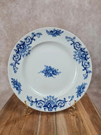Grand plat ancien Kg Lunéville, décor bleu floral