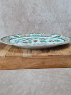 🐓 Grand plat ovale en porcelaine chinoise Famille - rose – décor de coqs et fleurs