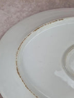 🌹 Grand plat ovale en porcelaine décor fleurs anciennes