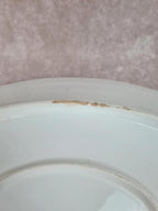 🌹 Grand plat ovale en porcelaine décor fleurs anciennes