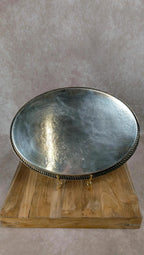 Grand plateau ancien Produx Paris en métal argenté – poinçon tête de sphinx