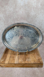 Grand plateau ancien Produx Paris en métal argenté – poinçon tête de sphinx