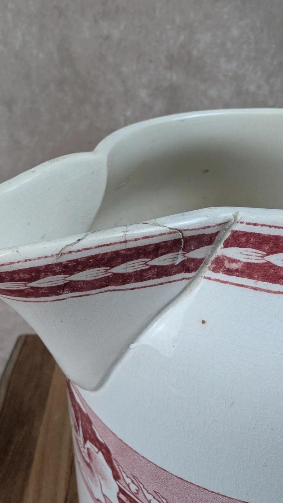 Grand pot de toilette ancien Digoin modèle Parma