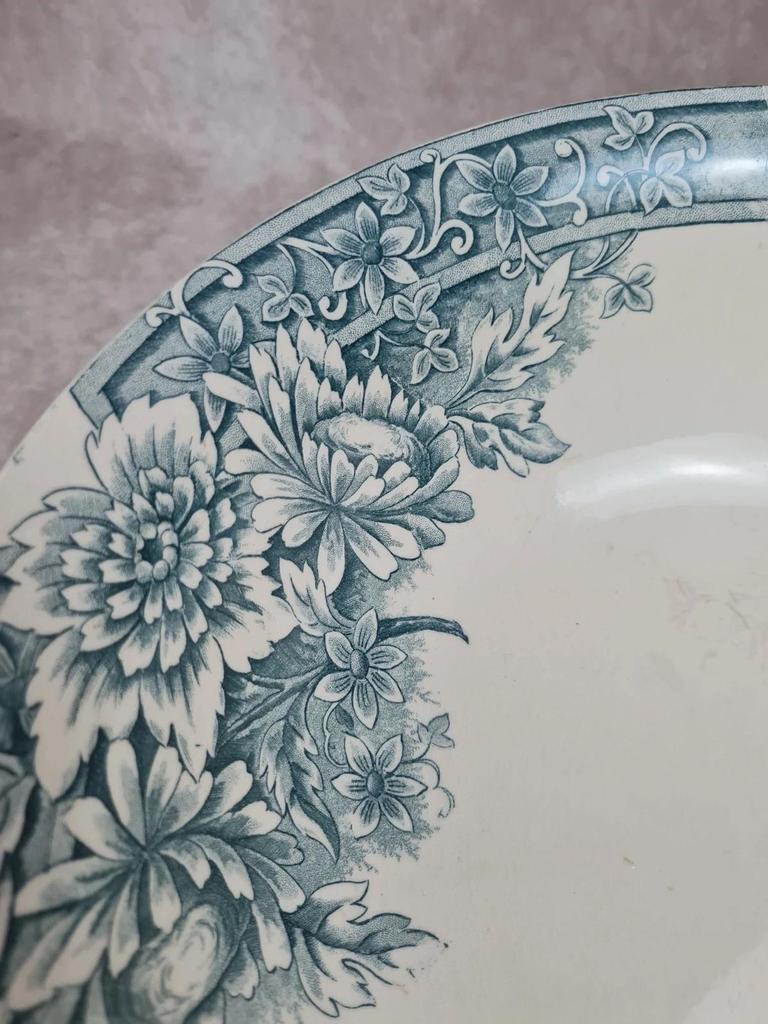Grand saladier ancien Terre de Fer Gien – Modèle Saint - germain – 35 cm