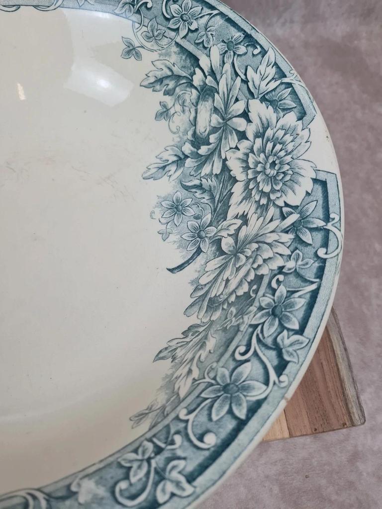 Grand saladier ancien Terre de Fer Gien – Modèle Saint - germain – 35 cm