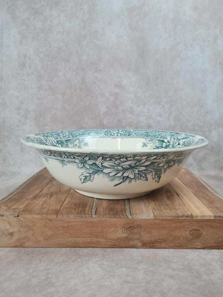 Grand saladier ancien Terre de Fer Gien – Modèle Saint - germain – 35 cm