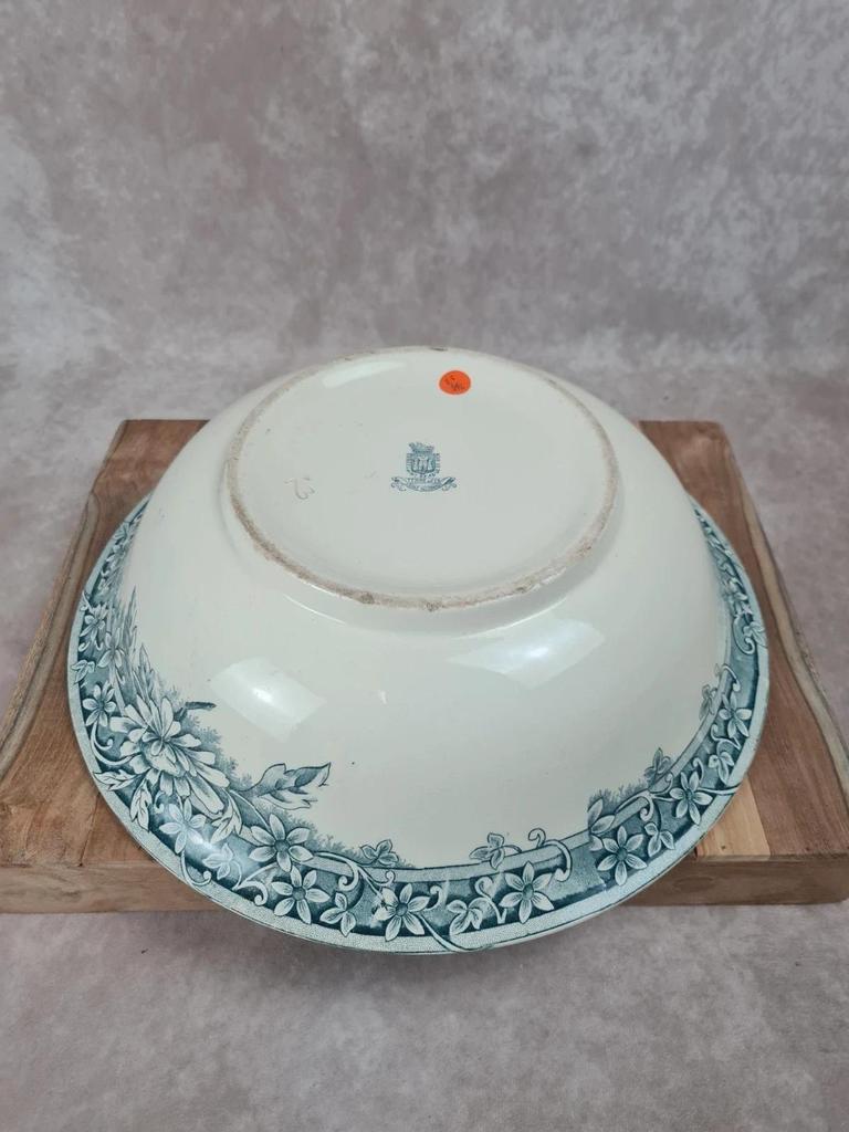 Grand saladier ancien Terre de Fer Gien – Modèle Saint - germain – 35 cm
