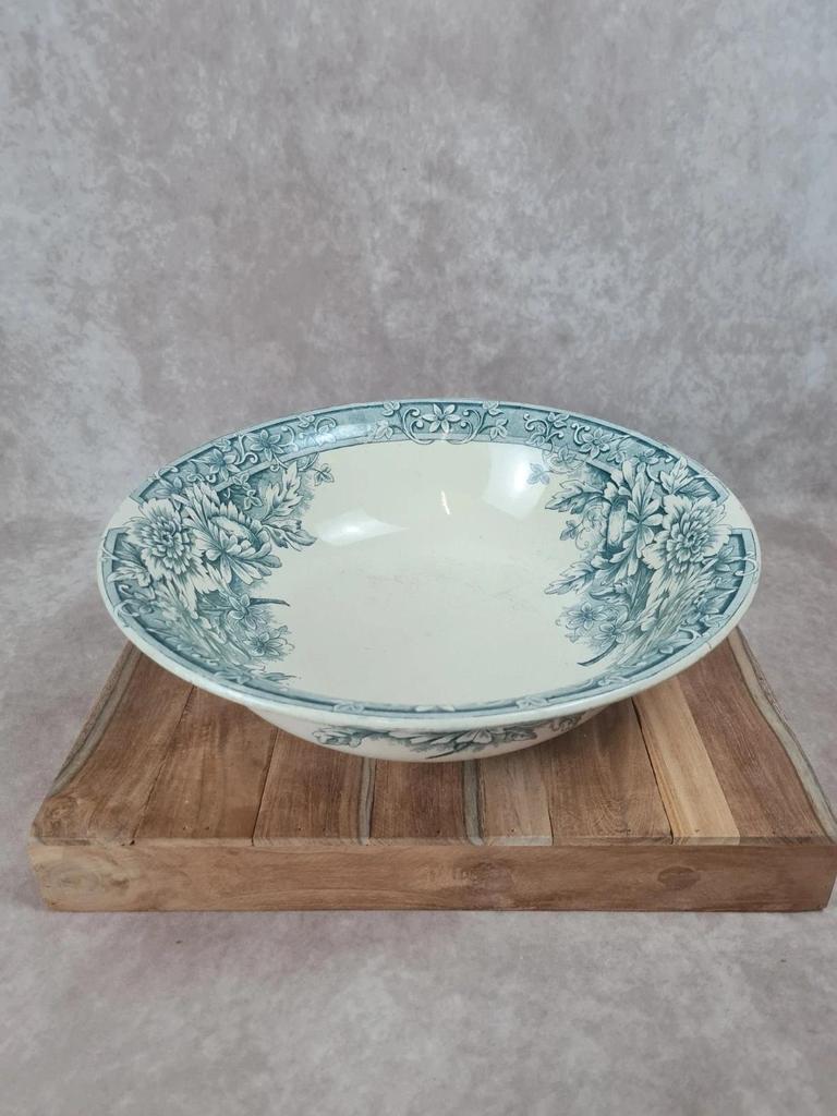 Grand saladier ancien Terre de Fer Gien – Modèle Saint - germain – 35 cm