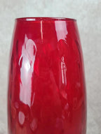 Grand vase en verre rubis sur pied – Empoli, Italie 🌹