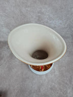 🏺 Grand vase vintage signé Baudin 83 – émaillé rouge et brun
