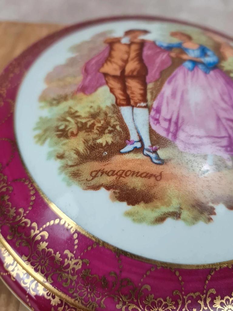 Grande boîte en porcelaine de Limoges décor Fragonard 💖