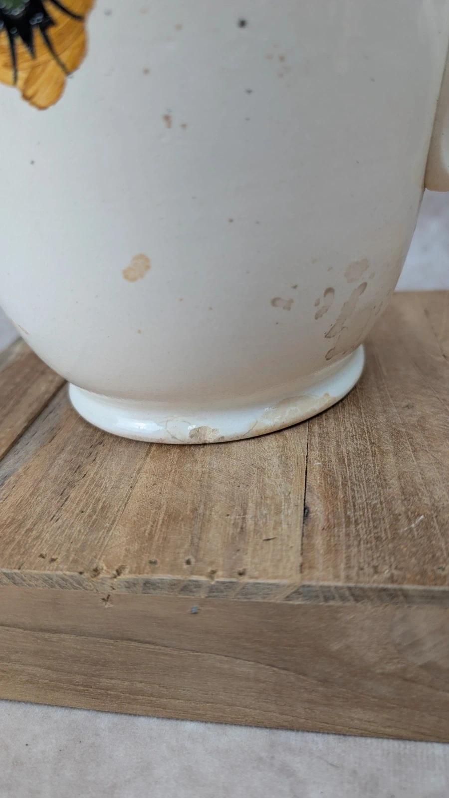 Grande cruche ancienne Villeroy & Boch 🌿 faïence émaillée décor floral