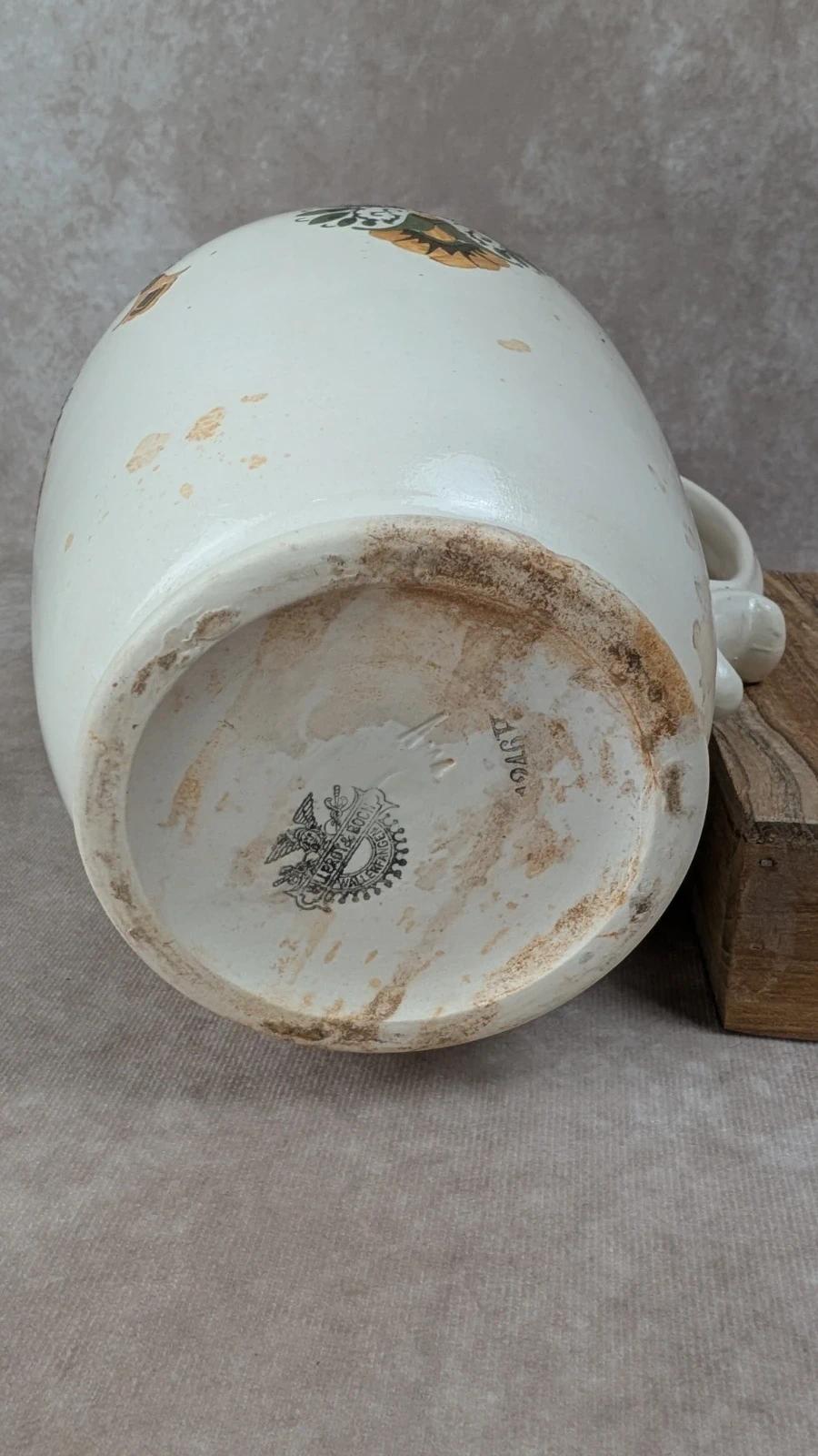 Grande cruche ancienne Villeroy & Boch 🌿 faïence émaillée décor floral