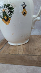 Grande cruche ancienne Villeroy & Boch 🌿 faïence émaillée décor floral