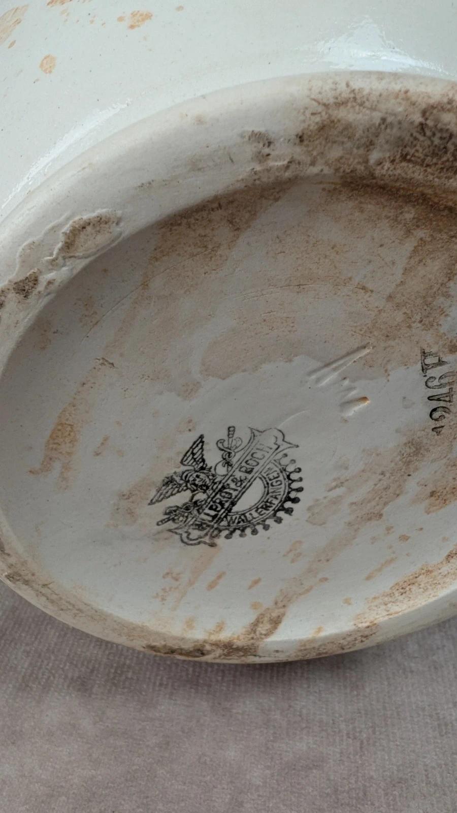 Grande cruche ancienne Villeroy & Boch 🌿 faïence émaillée décor floral