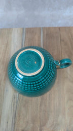 Grande tasse vintage Saint - clément + sous - tasse verte