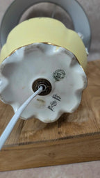 Lampe ancienne en porcelaine de Limoges Lucien Michelaud – décor main signé J. François